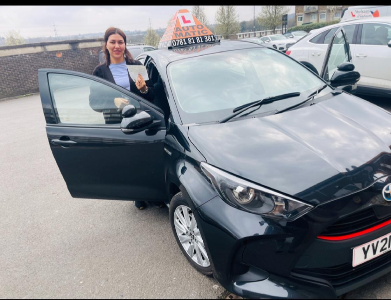 Happy student after passing driving test 16