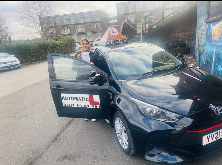 Happy student after passing driving test